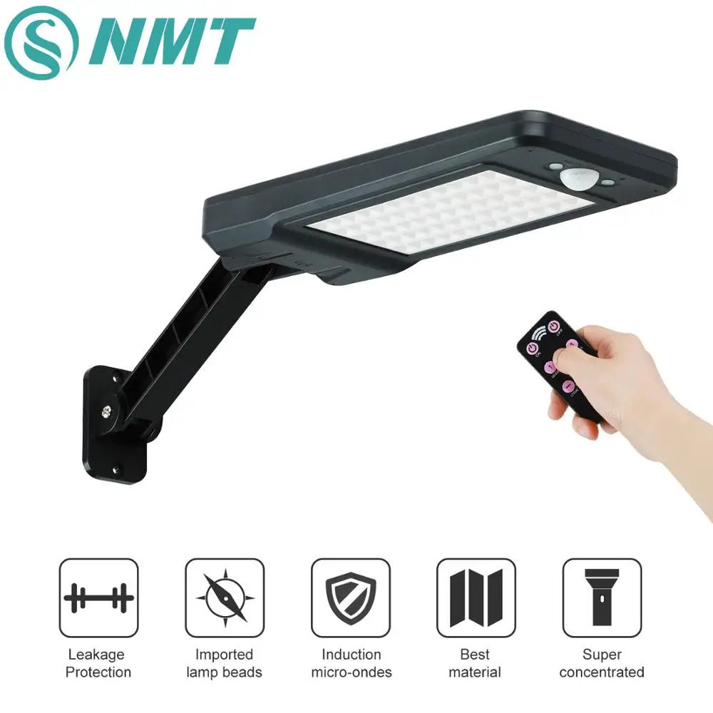 

60 LED Solar Lamp Garden Motion Sensor Light 900LM Outdoor Dimmable Solar Lights With Remote Control Security Wall Lamp 3 Modes
