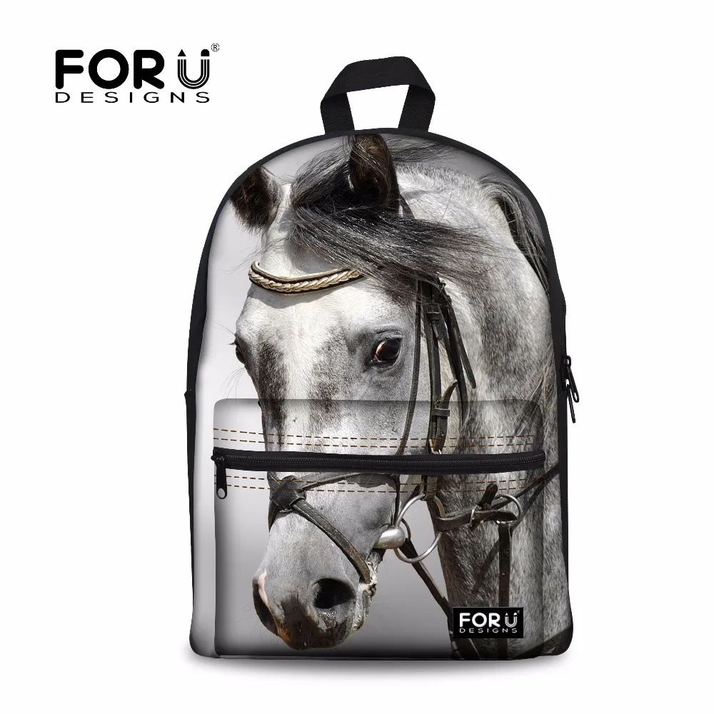

FORUDESIGNS 3D Animal Printing Canvas Backpacks For Men Teenage Boys Cool Horse Wolf Owl Casual Backpack Men's Travel Daily Bags