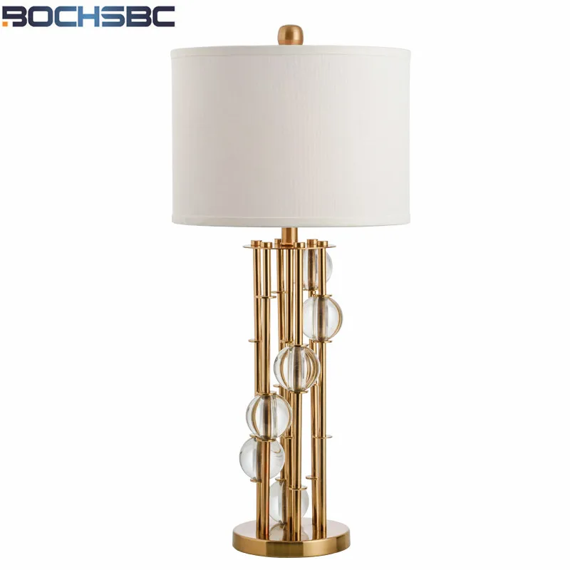 Post Modern Crystal Table Lamp Creative Luxury Hotel Decoration Lamparas de mesa Gold Iron Table Lamps For Bedroom