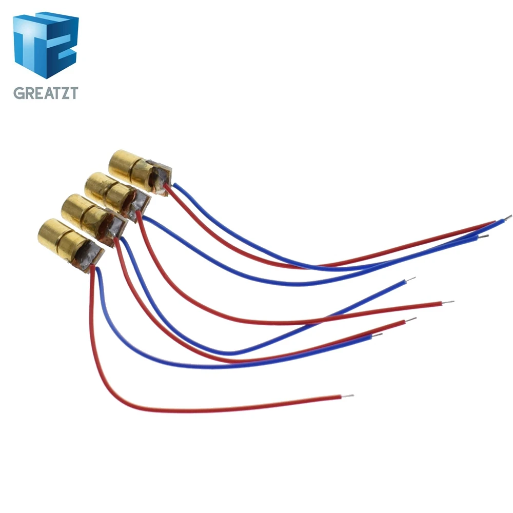 

GREATZT 10PCS 5V 650nm 5mW Adjustable Laser Dot Diode Module Red Sight Copper Head Mini Laser Pointer