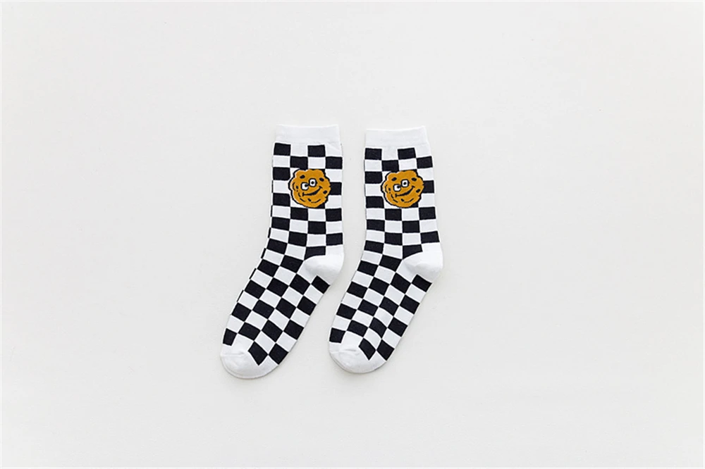 Women's Funny Cartoon Crew Harajuku Hip Hop Street Art Cotton Tube socks Lover's Gift Socks For Summer Autumn
