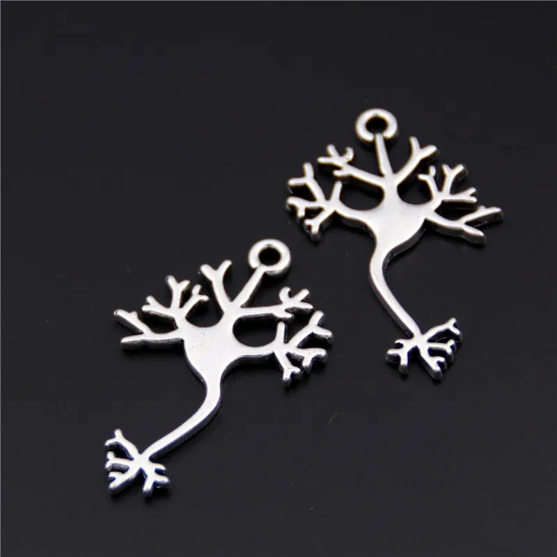 10 шт. античное Серебрянное дерево молекулярный Шарм нейрон кулон для самостоятельного изготовления ювелирных изделий ювелирные изделия аксессуары A2487