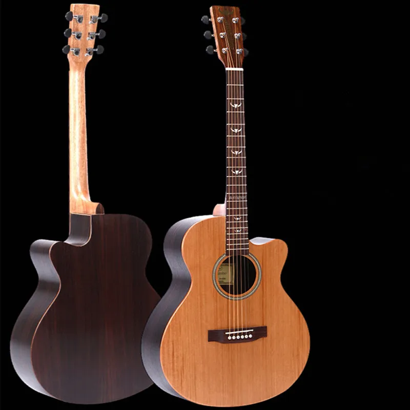 40 inch Acoustic Guitar Single Board Ballad Elementary Introduction Practice Wood Guitar Electric Box D4024 ballad