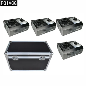 

4pcs/1500w led smoke machine+flight case rgb 3in1 led fog machine wire control+remote control