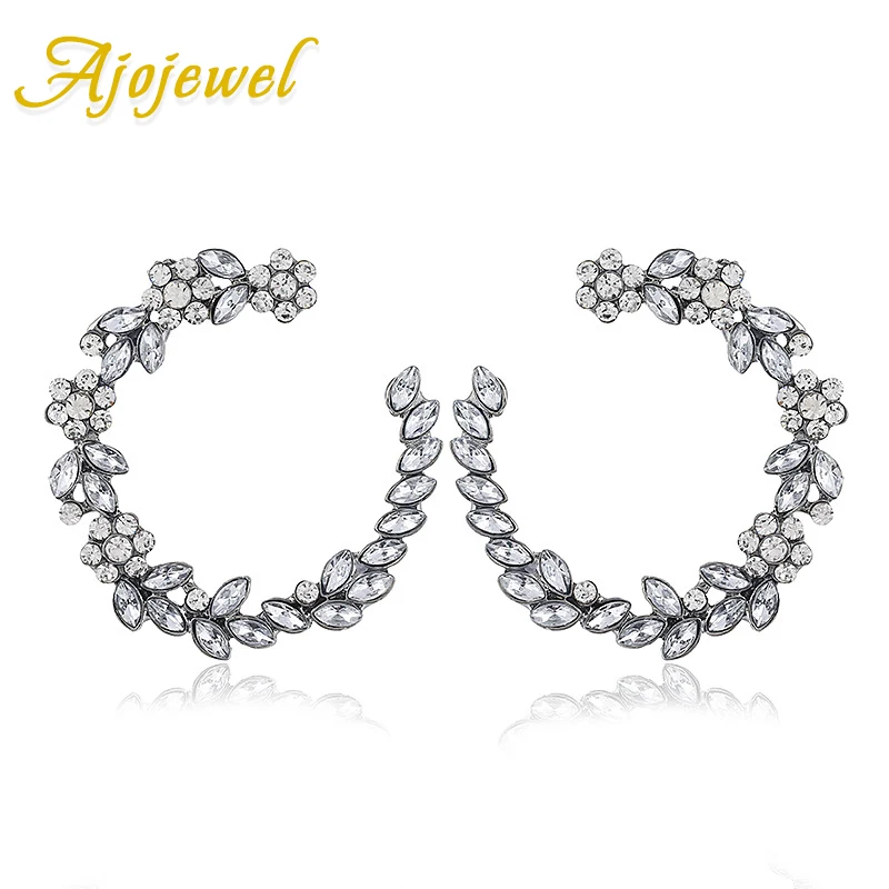 

Ajojewel Fashion Rhinestone Flower Wreath Stud Earrings Round Shaped Vintage Women Earings Wholesale Drop Ship 2019