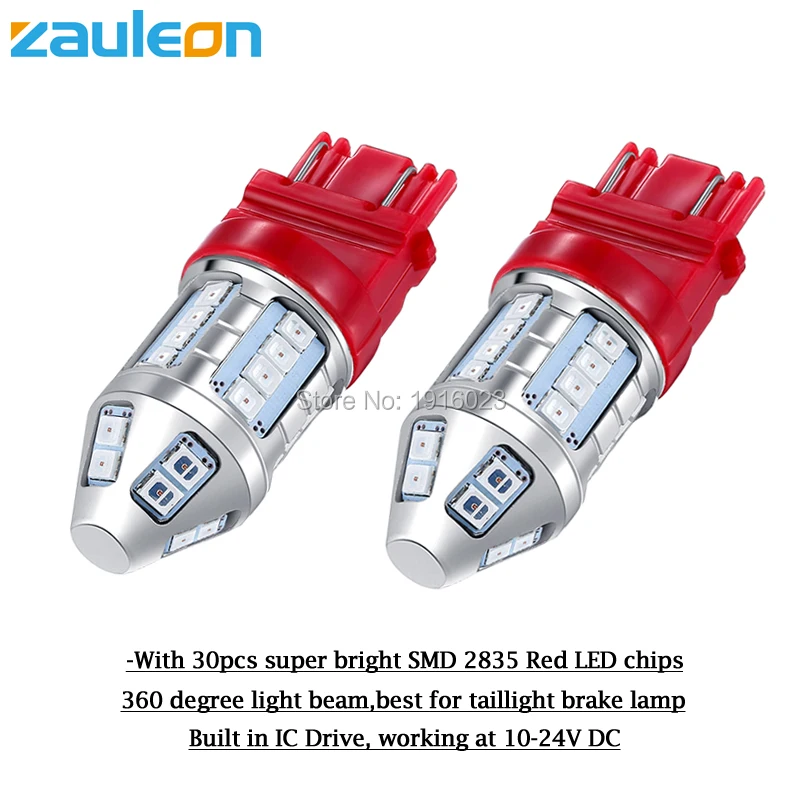 Zauleon 2 шт. T25 3157 P27/7 W 3156 P27W светодиодная красная автомобильная лампа заднего фонаря