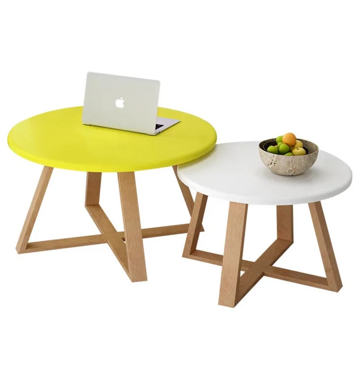 Solid Wood round Nordic Style Home Wooden Coffee/Tea Table creative small apartment simple living room Furniture combination Solid Wood round Nordic Style Home Wooden Coffee/Tea Table creative small apartment simple living room Furniture combination