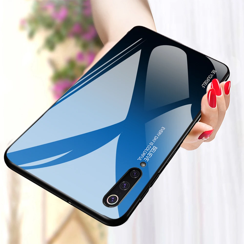 

Luxury Gradient Tempered Glass Phone Case For Xiaomi Mi 9 SE Mi 8 A2 Lite A1 Pocophone F1 Mi6 6X 5X Max 3 Mix 3 Hard Glass Cover