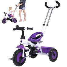 Двойной Применение детский трехколесный велосипед с двойным тормозом Дети Езда на автомобиле тележки и съемный НАЗАД Push бар(S8