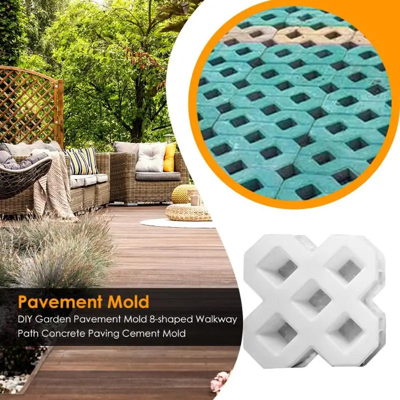 

8-shaped DIY Plastic Path Maker Manually Paving Cement Brick Moulds Garden Stone Road Concrete Pavement Mold Garden Tools