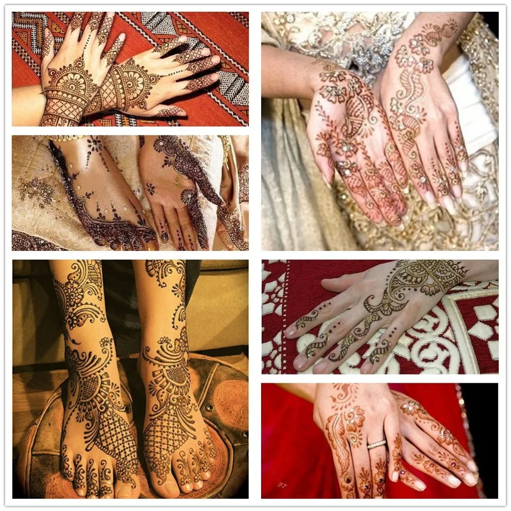 1 шт. Популярные изысканные наклейки Mehndi с цветочным кружевом дизайн хна блеск