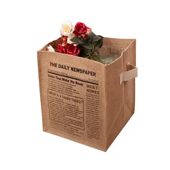 

Multipurposed Waterproof Jute Storage Bins Boxes Sundries Toys Organizer Containers with Handles
