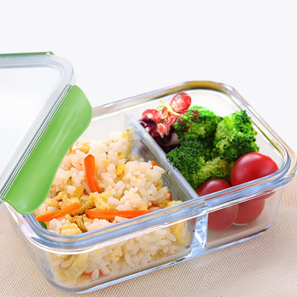Haute qualité en verre lunch box food container avec compartiments