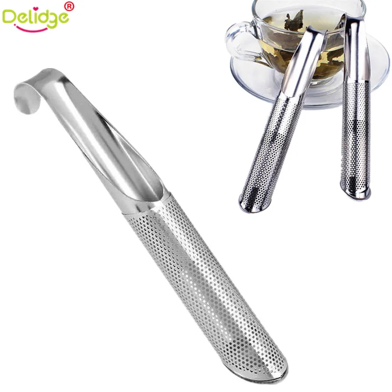 Delidge 1 Pc Stainless Steel Tea Strainer Rose Puer Infuser Filter Pipe Design Tea Spoon Infuser ...