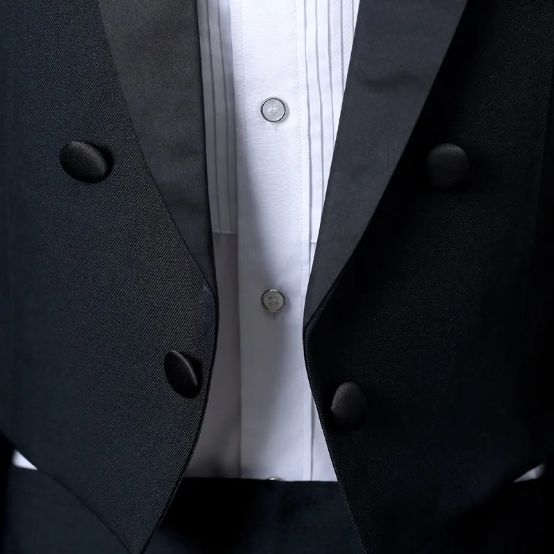 Pyjtrl انجلترا الرجل قطعتين أسود أبيض العريس رخيصة عرس الدعاوى للرجال الكلاسيكية ذيل معطف مع بنطلون يتأهل