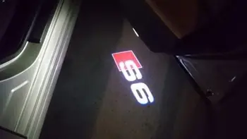 

2pcs Led Auto Logo/Emblem Laser Lamp LED Car Door courtesy Step Ghost Shadow Welcome Projector Light Lamp for S6 A6 RS6 C5 C6 C7