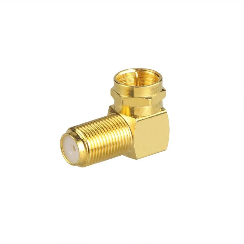 

1pcs Gold Plated Right Angle F-Type Male Female Coaxial RG6 Adapter F Female to F Male 90 Degree RF Coaxial Antenna Connector
