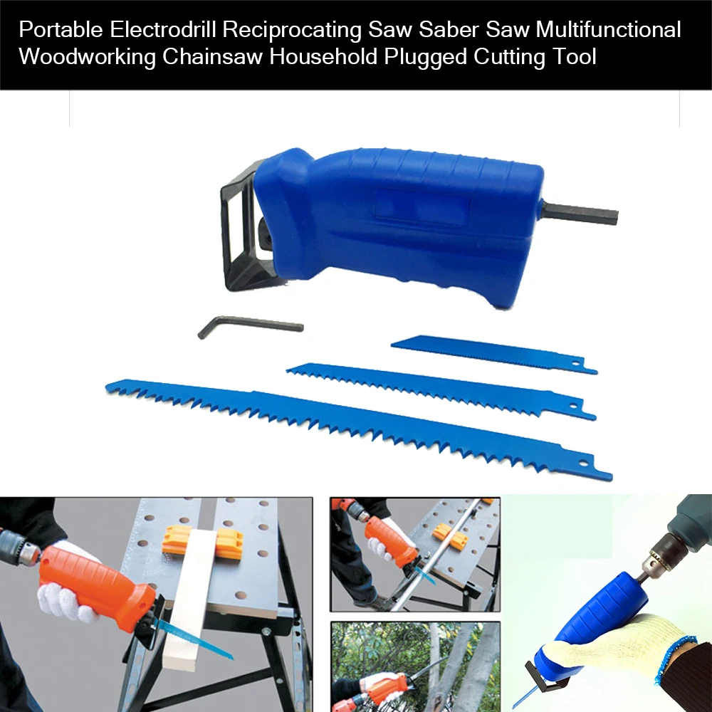 

Electro Chainsaw Portable Electrodrill Reciprocating Chain Saw Saber Saw Multifunctional Woodworking Chainsaw wood Cutting Tool