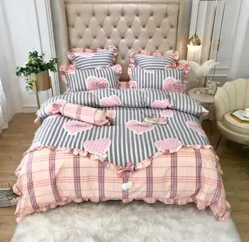 

Heteromorphic splicing Bedding Set Candy hold pillow Mashup Bed Set Soft cotton Bed Sheet Queen Size Duvet Cover Set Bed Linen