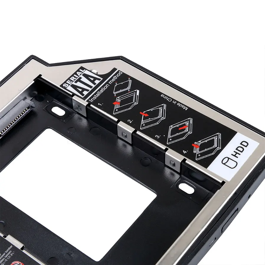 Kebidu новейший SATA to SATA 2nd HDD Caddy 9,5 мм для 9,5 мм SSD чехол Корпус жесткого диска отсек для ноутбука ODD Optibay CD-Rom