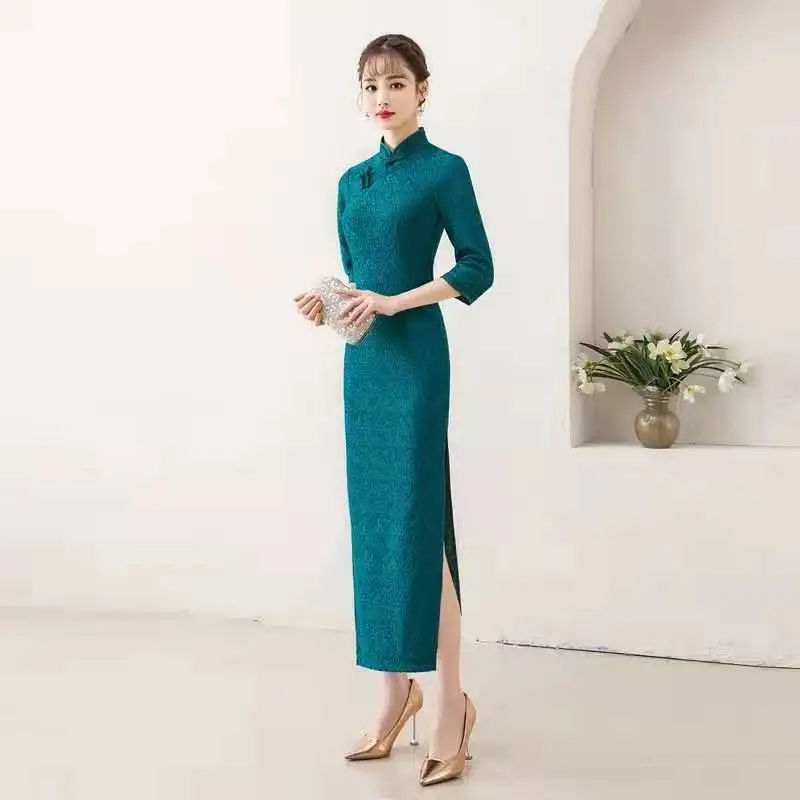 grade Robe De blanc Vêtements Cheongsam Broder Haute Mariée noir Carburant Conduites Chinois Verstand Rouge Sport Traditionnel vert Charme BUpggydq1