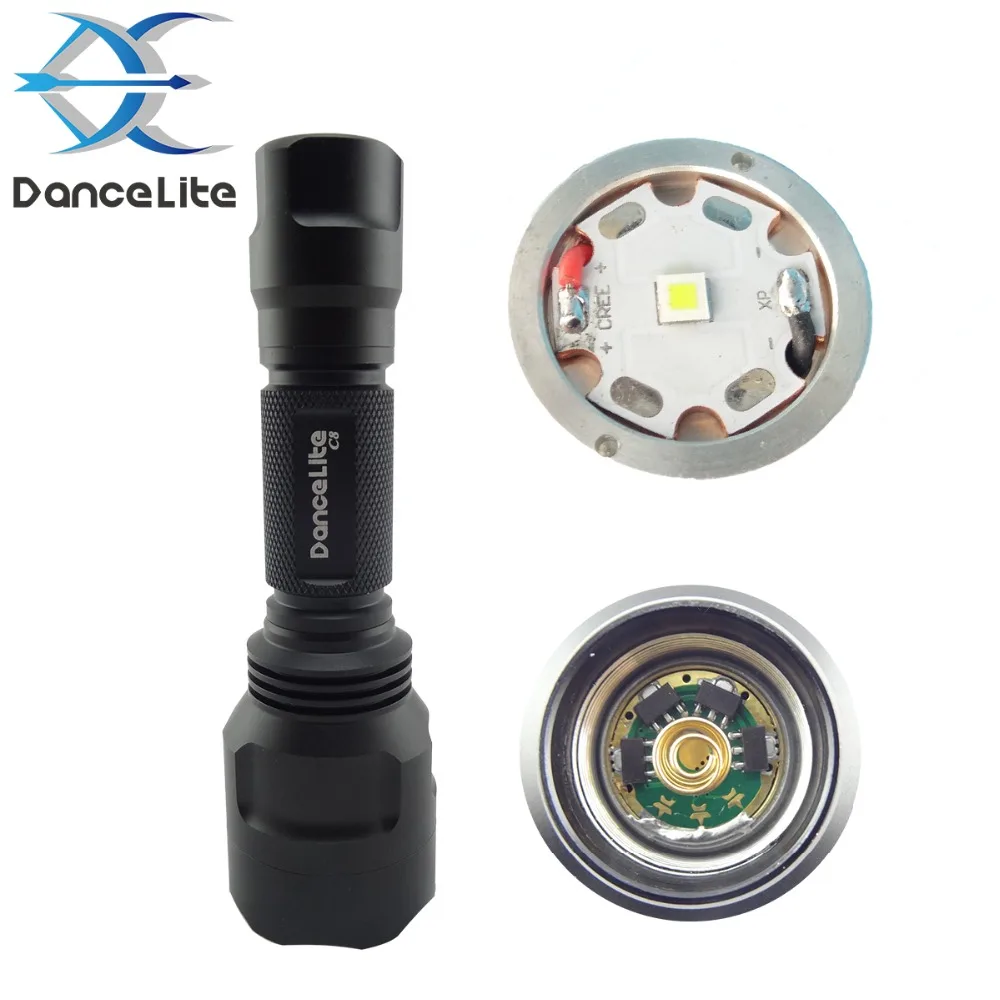 

DanceLite C8 XP-L Hi V3-1A 6500K AMC7135 High Power LED Flashlight, Torch, Lamp, Lantern