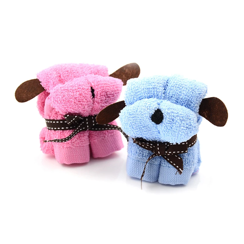 

1PC 30*30cm Cotton Baby Cloth Cute Puppy Dog Towel Washcloth With Box/Bagged Wedding Christmas Gifts Color Random