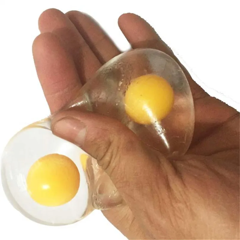 

5.5CM Double Yellow Eggs Vent Water Polo Transparent Soft Toy Stall Children Strange Toy Tricky Spoof Surprise Eggs Kids Gifts