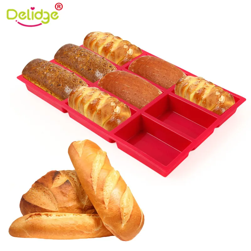 

Delidge 1 pc 9 Holes Bread Cake Mold Rectangular Silicone DIY Chocolate Cupcake Mould Bread Baking Pan Kitchen Baking Tool
