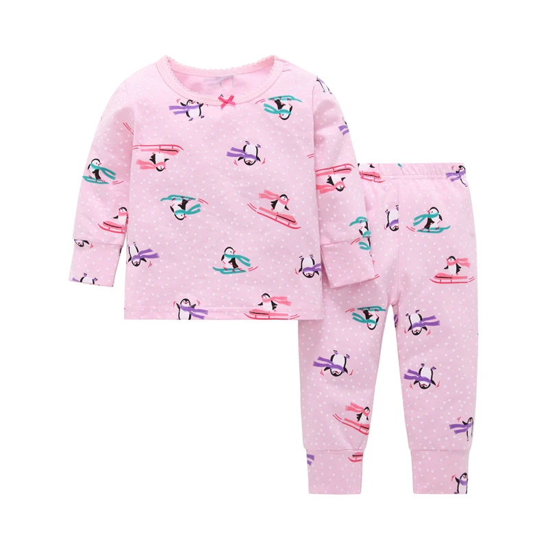 Стильная футболка с изображением персонажей видеоигр Пижама "Медвежонок"; Комплект для маленьких девочек; весна-осень комплект одежды из 2 предметов для новорожденных, комплект для мальчиков: футболка+ штаны, одежда для сна, ночная рубашка