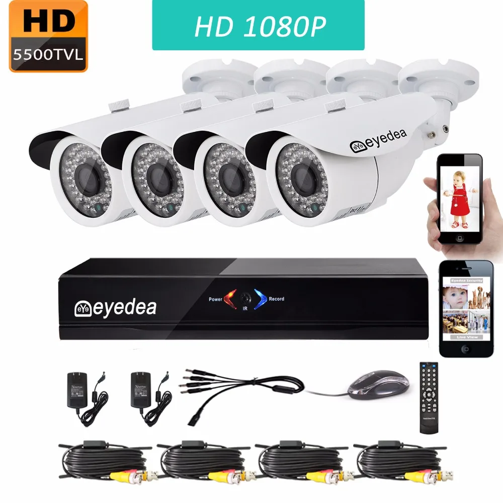 

In Russia USA Eyedea 8CH HDMI DVR Recorder 1080P 2.0MP 5500TVL CMOS IR 36 LED Night Vision Outdoor CCTV Security 4 Camera System