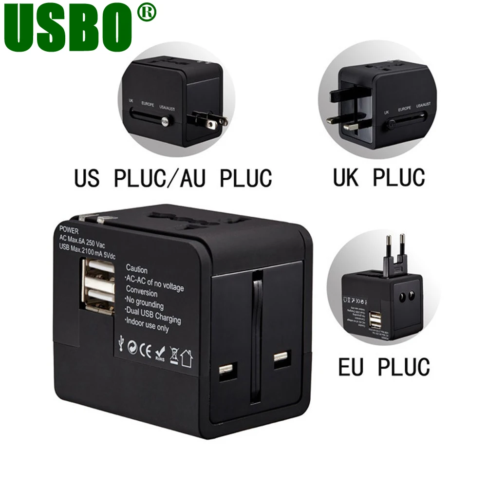 Универсальное зарядное устройство с 2USB портами 5 В 2 1 А