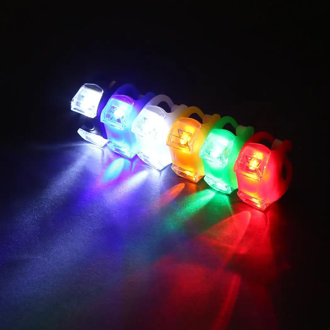 

Bicycle Front Light Silicone LED Lamps Head Front Rear Wheel Bike Bright Waterproof Cycling With Battery Bicycle Accessories