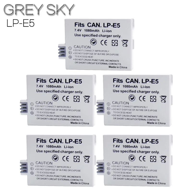 

7.4V 1080mAh LP-E5 LPE5 LP E5 Camera Battery For Canon EOS EOS Rebel XS, Rebel T1i, Rebel XSi, 1000D, 500D,450D, L10