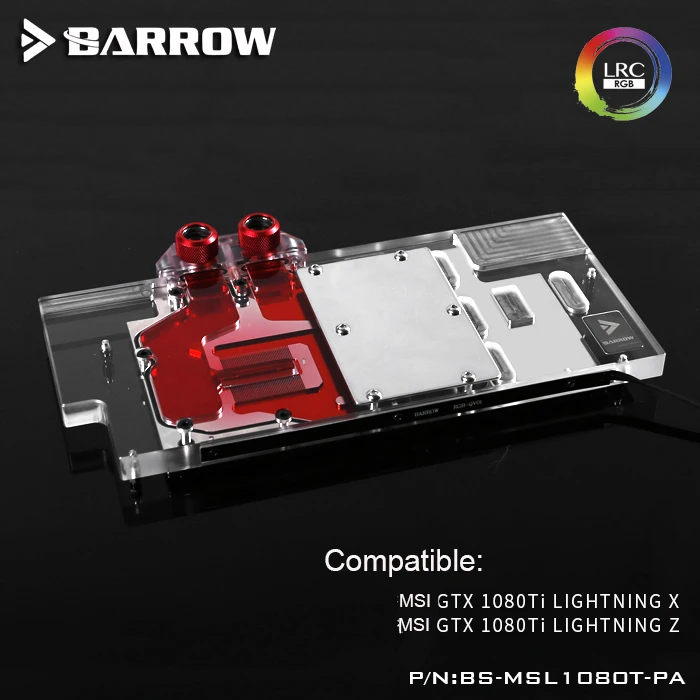 

Original Barrow water block work with MSI GTX1080Ti LIGHTNING X Z Full Cover Graphics Card Water Cooling Block RGB 5v/12v