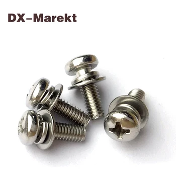 

m1.6 m2 m2.5 m3 m4 m5 m6 cross recess pan head screw double washers assembly ,304 stainless steel micro screw fasteners ,A021