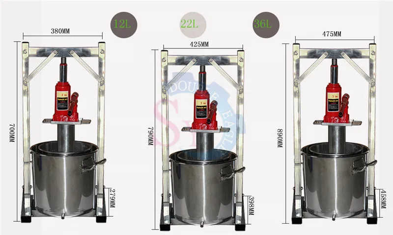 36L коммерческий ручной гидравлический домкрат медовый пресс машина фрукты и овощи Пресс Соковыжималка из нержавеющей стали ручная соковыжималка для винограда