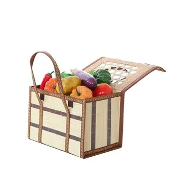 

Natural Woven Basket with Handles for Laundry Vegetable Plant Storage