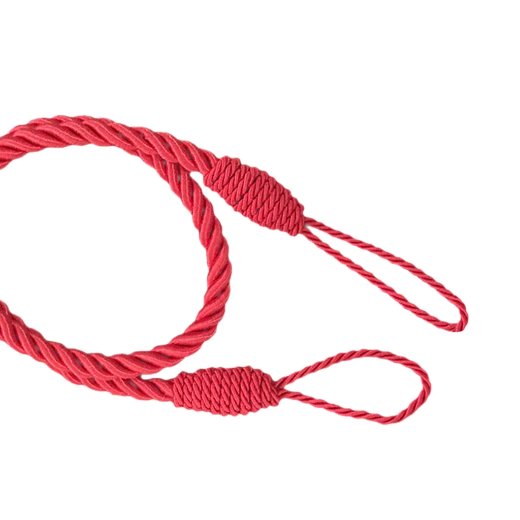 4 PCS Hot Europe Style Rope  Curtain Tieback Tassel Rope Thick Twisted Living Room Bedroom Decoration Red