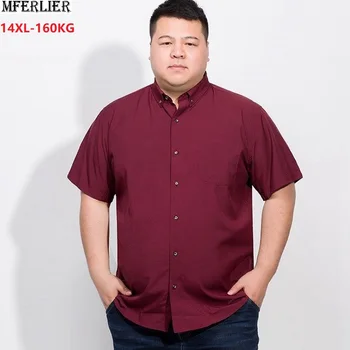 

high quality men wedding dress shirts short sleeve plus size big shirt 10XL 9XL 12XL summer formal Stage shirt 52 54 56 58 60 64