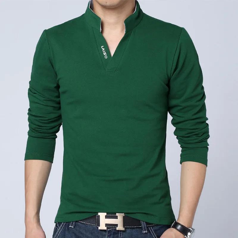 Однотонная мужская рубашка поло с длинным рукавом, модная мужская Повседневная рубашка поло, разноцветный выбор, мужская Тонкая и удобная одежда S