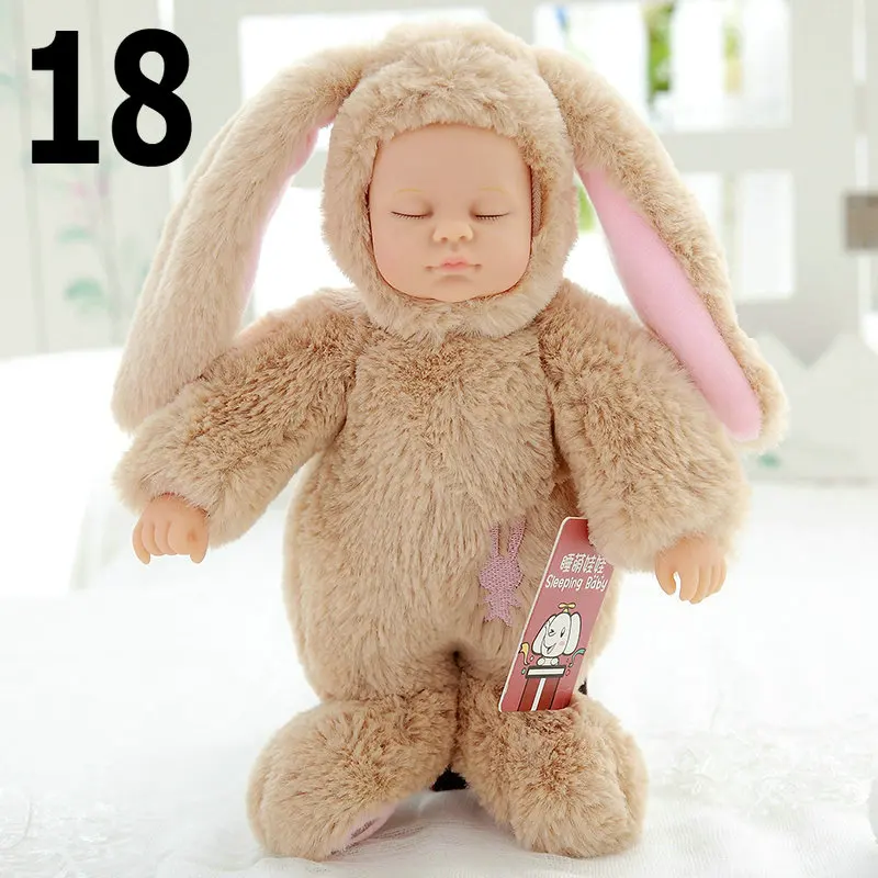 25 см силиконовая кукла reborn baby doll 17 дюймов спящие Младенцы reborn closplay кролик розовый белый Рождественский подарок для детей