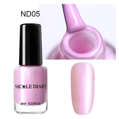 NICOLE DIARY 6ml Peel Off Thermal Nail Polish Glitter Chameleon Color Changing Water-based Manicure Nail Art Varnish - Цвет: S8-ND05