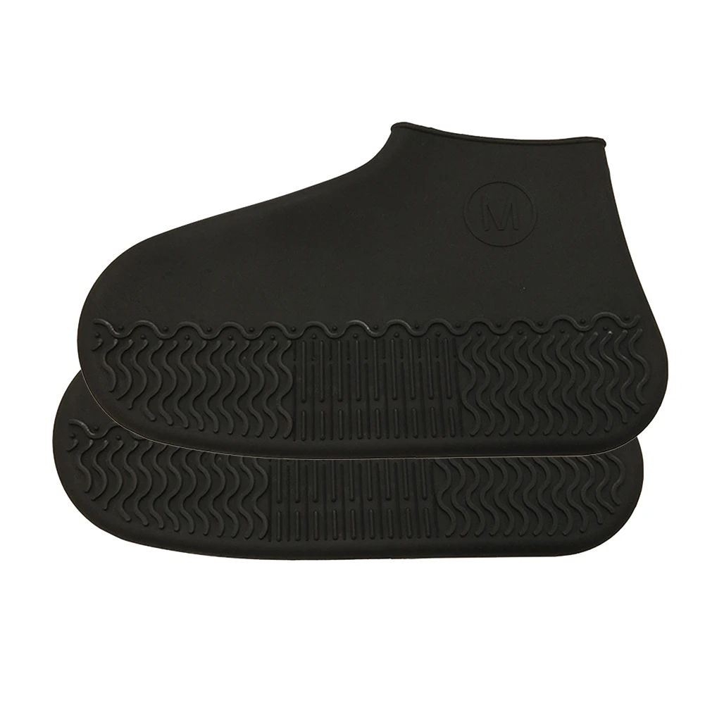 

1 Pair Outdoor Reusable Climbing Camping Shoe Covers Waterproof Silicone Elastic Stretch Anti Slip Rain Boots Solid Overshoes