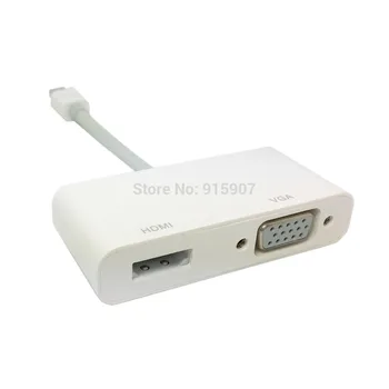 

Jimier CY Mini DisplayPort Thunderbolt to VGA & HDMI Adapter Cable 2 in1