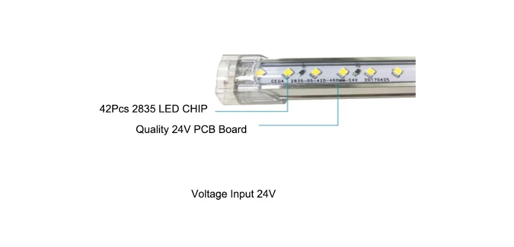 Набор 8 Вт DC 24 В светодиодный бар свет 2835 Кабинета лампы 50 см молочно обложка+ Алюминий светодиодный бар свет для Кухонные шкафы/Книжные шкафы освещения