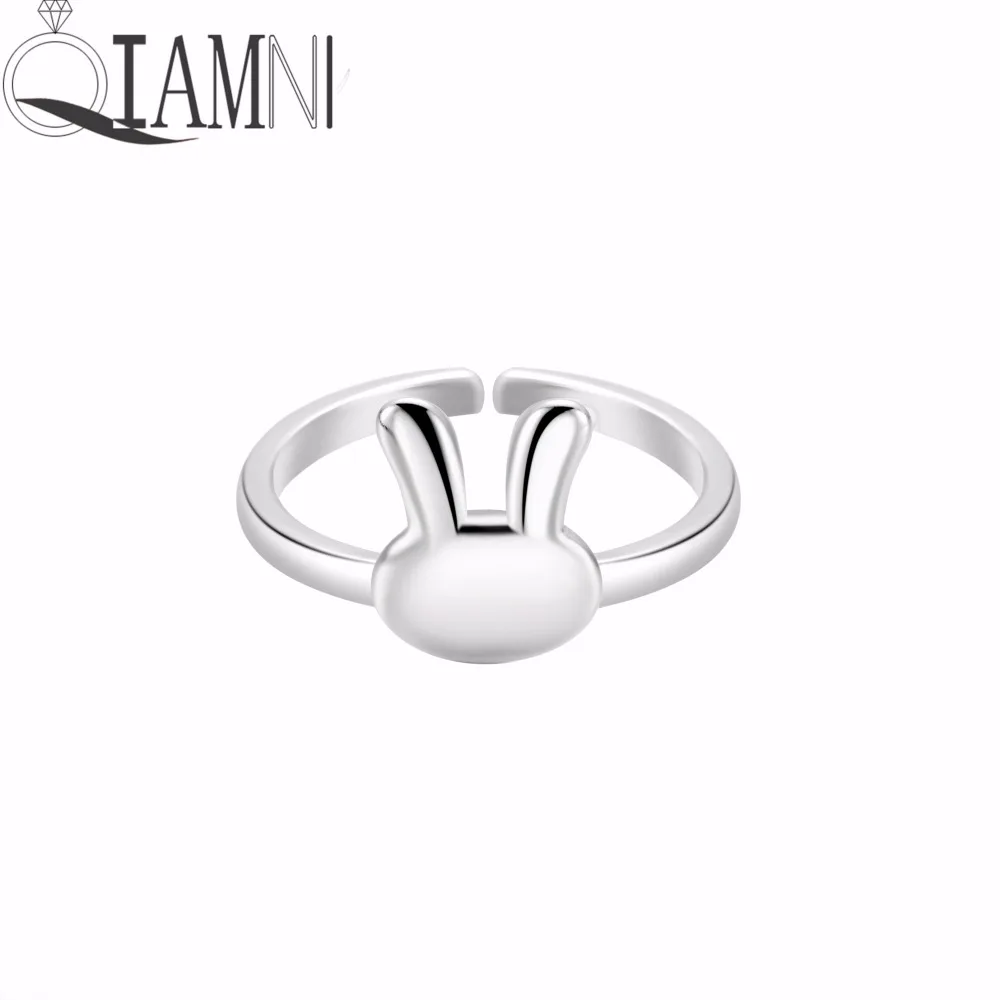 

QIAMNI Pet Lovers Shiny Cute Rabbit Animal Bunny Finger Ring Jewelry Christmas Gift for Girls Women Charm