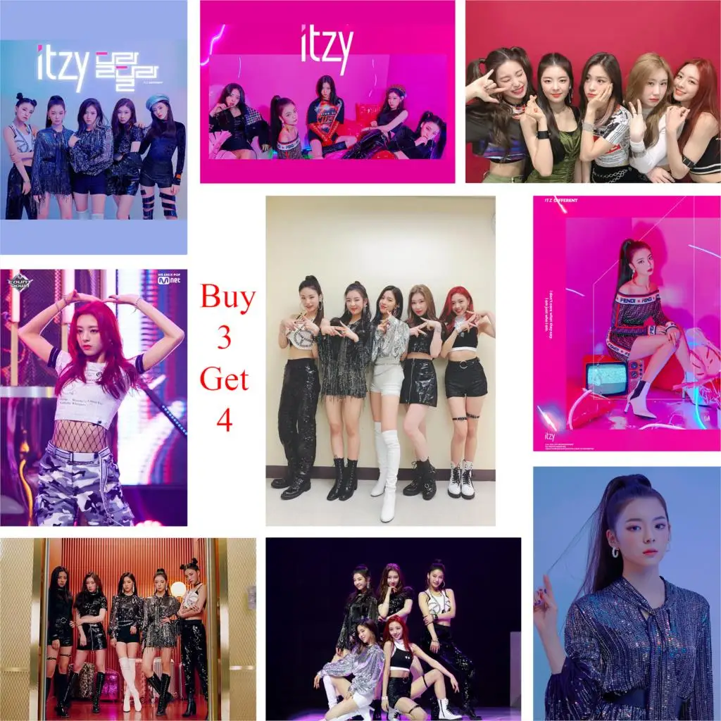 Постеры ITZY в стиле K POP корейские певицы бумага с белым покрытием печать четкое
