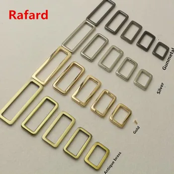 

10 pcs Per Lot Alloy Flat Rectangle Ring Four Colors Five Size Sac Bandouliere Ornament Cloth Metal Buckles Fashion Alloy Ring