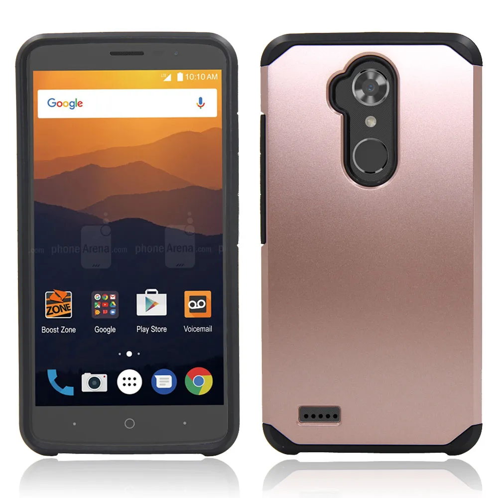 Двухслойный противоударный защитный Гибридный чехол для ZTE Max XL тонкий жесткий